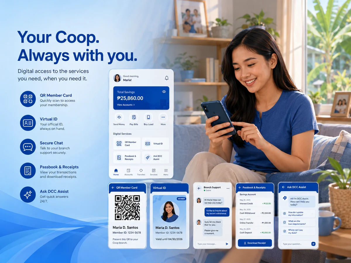 Filipino member using Delta Credit Cooperative digital services at home